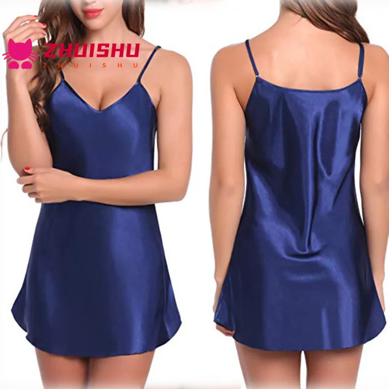 

ZHUISHU European and American New Sexy Underwear Suspender Imitation Ice Silk Pajamas