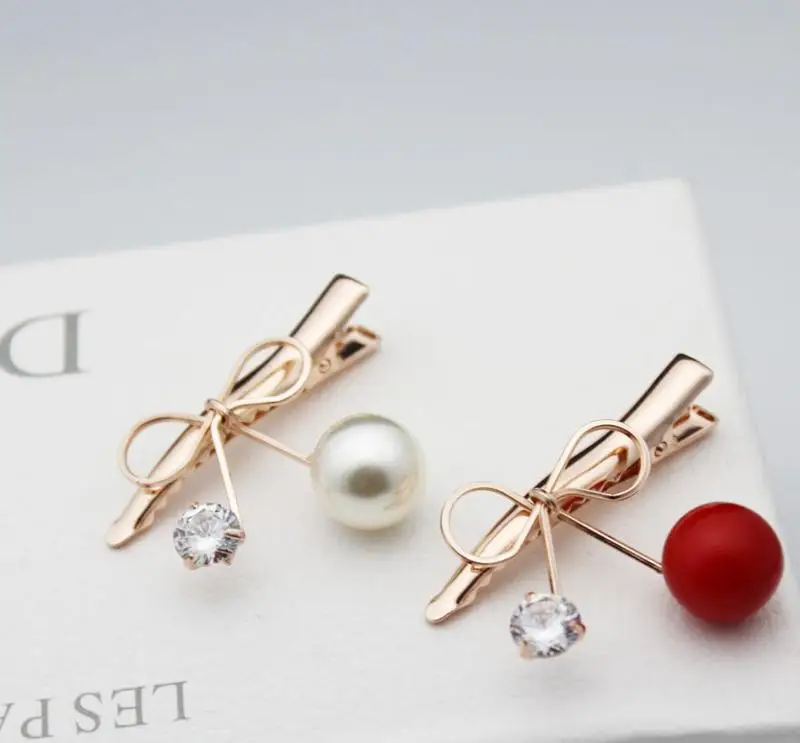 Женская заколка циркониевые заколки-вишенки бант мини-заколки для волос