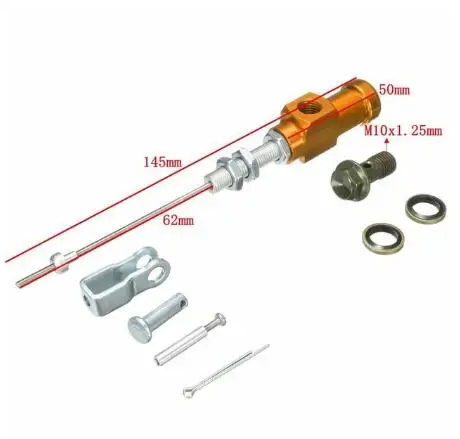 ZS заездов мотоцикл модифицированный Гидравлический тормозной кабель сцепления гидравлический насос сцепления цилиндр насоса m10x1.25 мм - Цвет: Gold