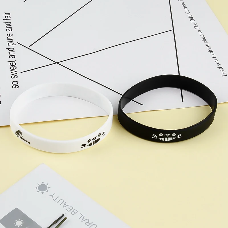 2 в 1 Аниме Хаяо Миядзаки Дракон кошка браслеты Тоторо силиконовые резиновые