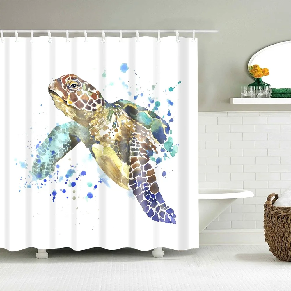 Dafield морская черепаха Ванная комната душевой занавески морские животные пейзаж