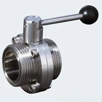 1 12 38mm 304 stainless steel sanitary sms type thread union connection butterfly valve brew beer dairy product