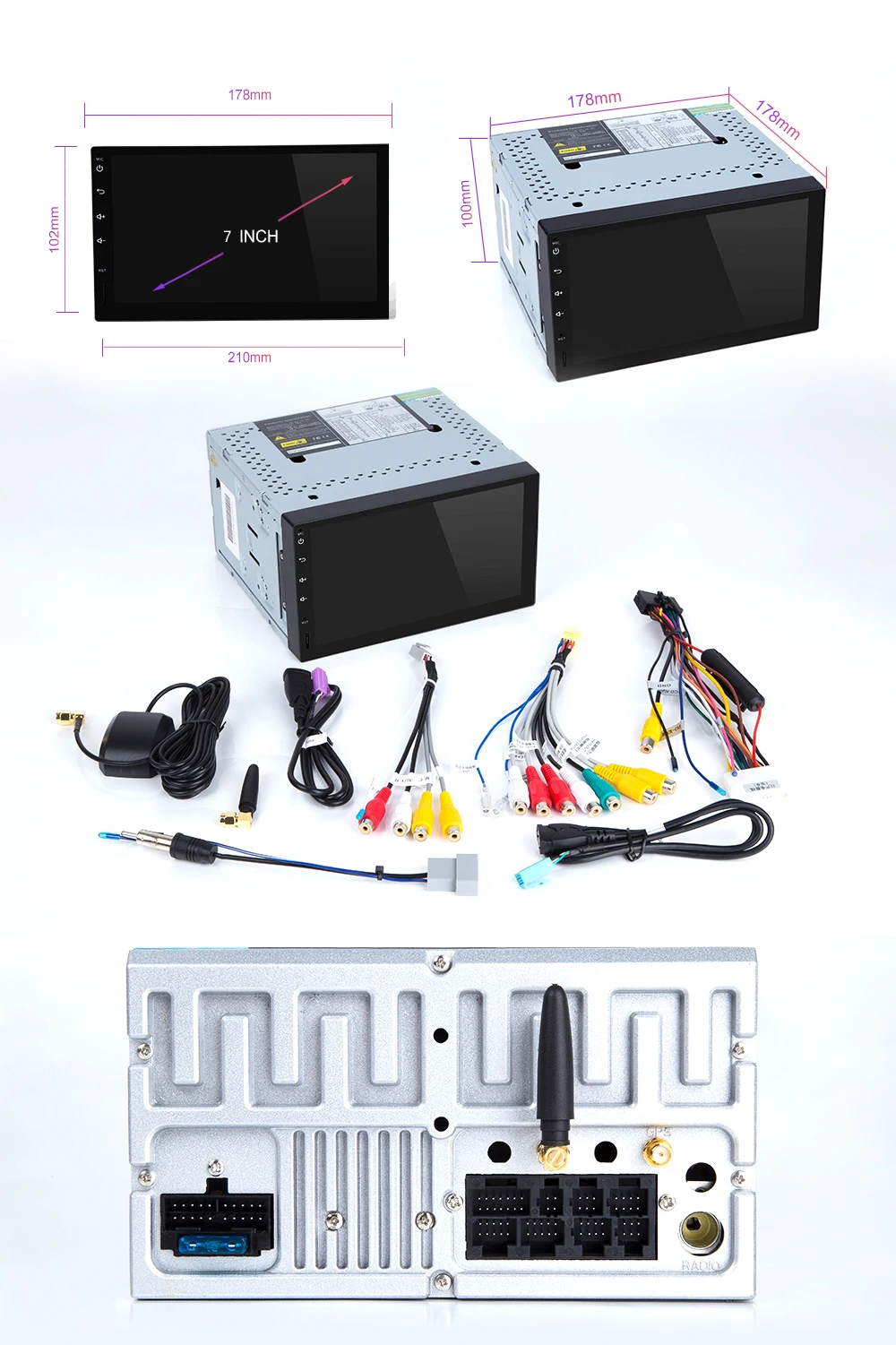 Ips DSP 4G ram 64G Qcta Core 2 Din Android 9,0 Автомагнитола универсальная мультимедийная без dvd-плеера gps Навигация стерео аудио головное устройство