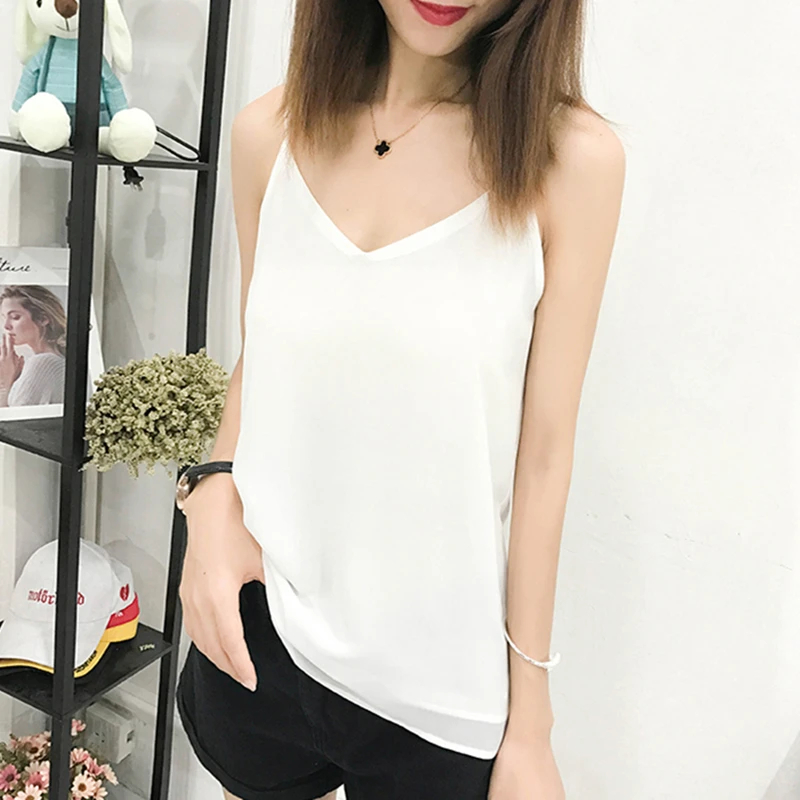 

Korean Fashion Chiffon Women Camis Streetwear Sexy Tops Lace Sleeveless Black Female Tank Plus Size XXXL/4XL Pink Shirt