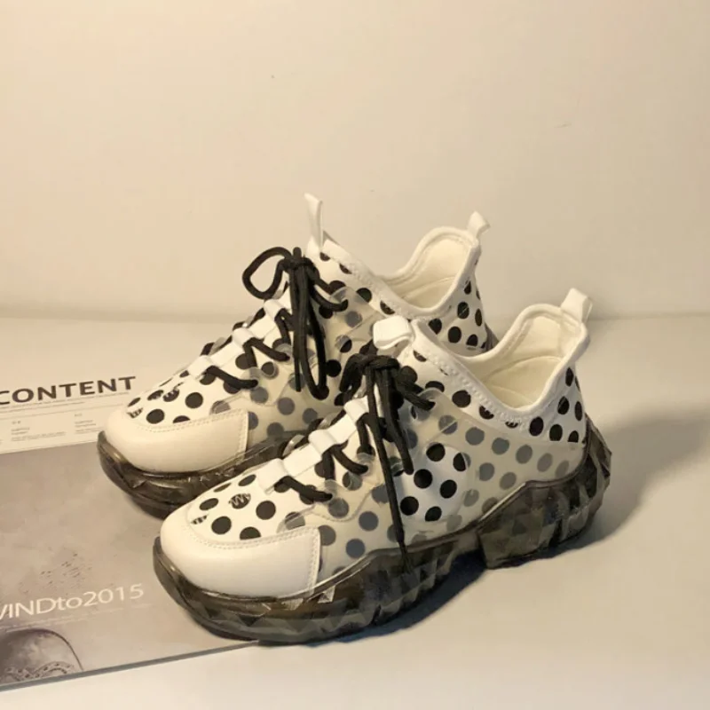 

Transparent Heightening Comfort Rainbow Bottom Canvas Shoes Women's 2021 New All-match Neutral Style Crystal Bottom Sports Shoes