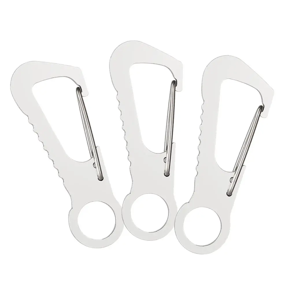 

3pcs Bottle Openers D Shaped Carabiners Stainless Steel Keychains for Outdoor