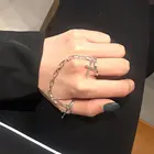 Панк Металл геометрический круглый набор колец серебристый цвет открыт, кольца для женщин, модное кольцо на палец аксессуары пряжки совместных хвост кольцо ювелирные изделия