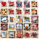 Мультяшный крючок с защелкой, наборы ковриков, подушка с защелкой, крючок, подушка, коврик сделай сам, медведь, бабочка, вышивка крестиком, вышивка крючком