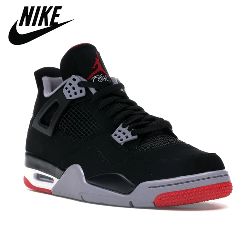 

Air 4 Retro Men Basketball Shoes Bred Comfortable Breathable Outdoor Sneakers Sneakers 40-46
