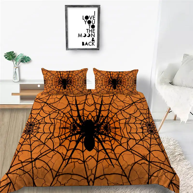 

2021 Bed 3D Real Spider Design Printing Bedding Sets WIth pillowcase Sets Full/Queen Size