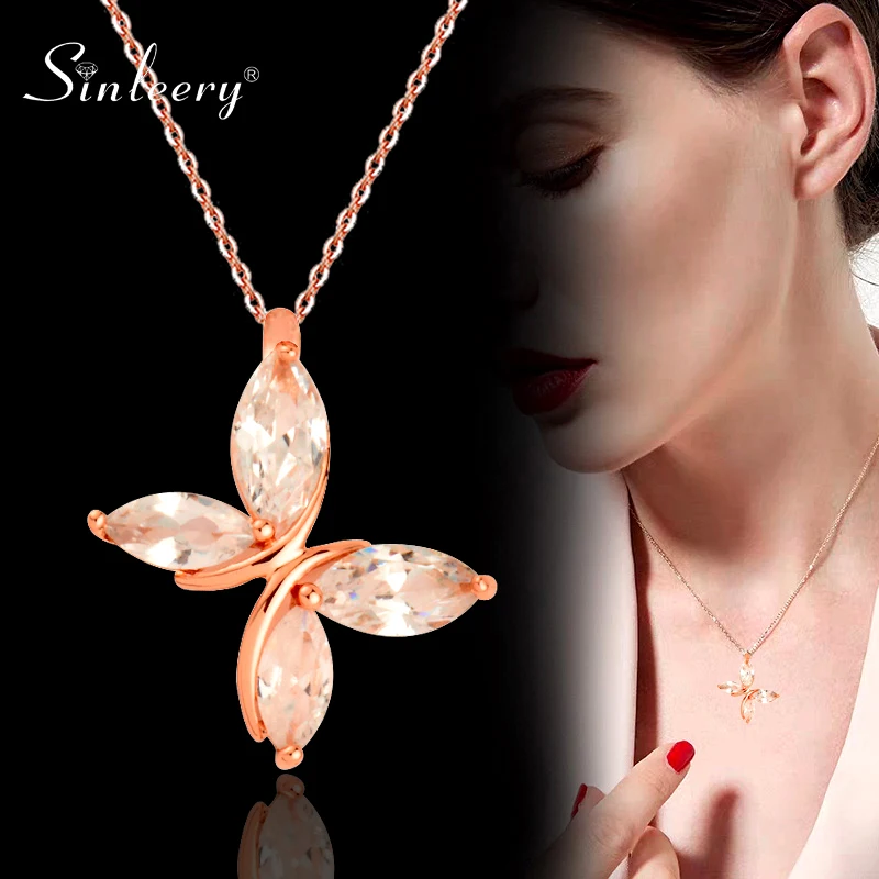 Женское ожерелье с подвеской в виде бабочки SINLEERY 4 шт. розовое золото серебристый