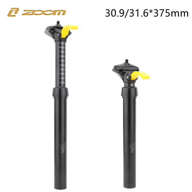 

ZOOM MTB Seatpost Manual Control Lift Adjustment 30.9/31.6mm*375mm Aluminum Alloy Stroke 100mm Mountain Bike Seatpost