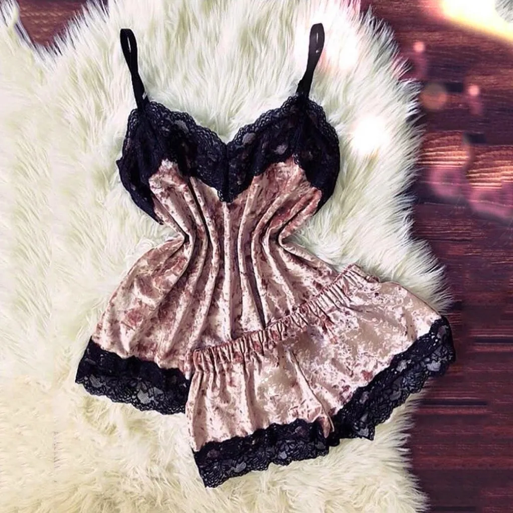 Новое сексуальное женское белье порно-Пижама размера плюс майка с бантом шорты
