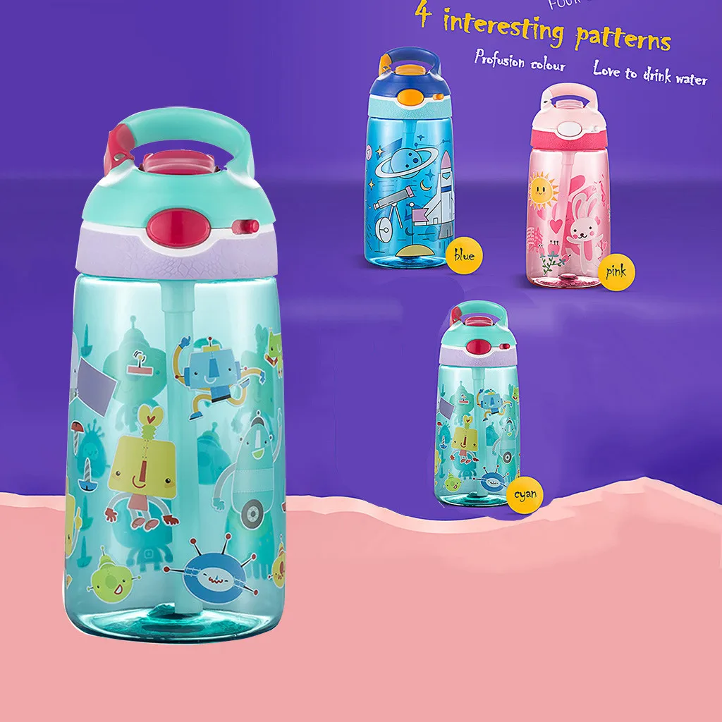 Экологичная детская бутылка с соломинкой питьевой 450 мл портативный детский Авто