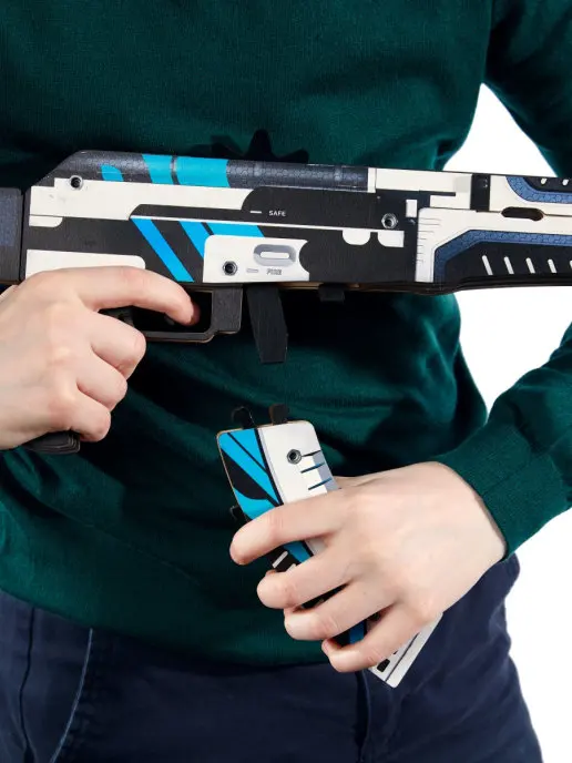 Деревянный игрушечный Автомат АК-47 версия 1.6 Вулкан (резинкострел) VozWooden из