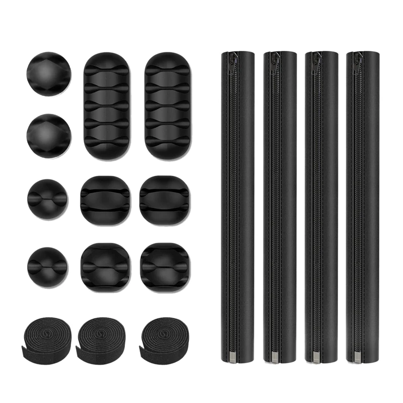 

JFBL Лидер продаж, 17 шт., Набор органайзеров для управления кабелями, втулки для кабелей с застежкой-молнией, многоразовый органайзер для кабе...