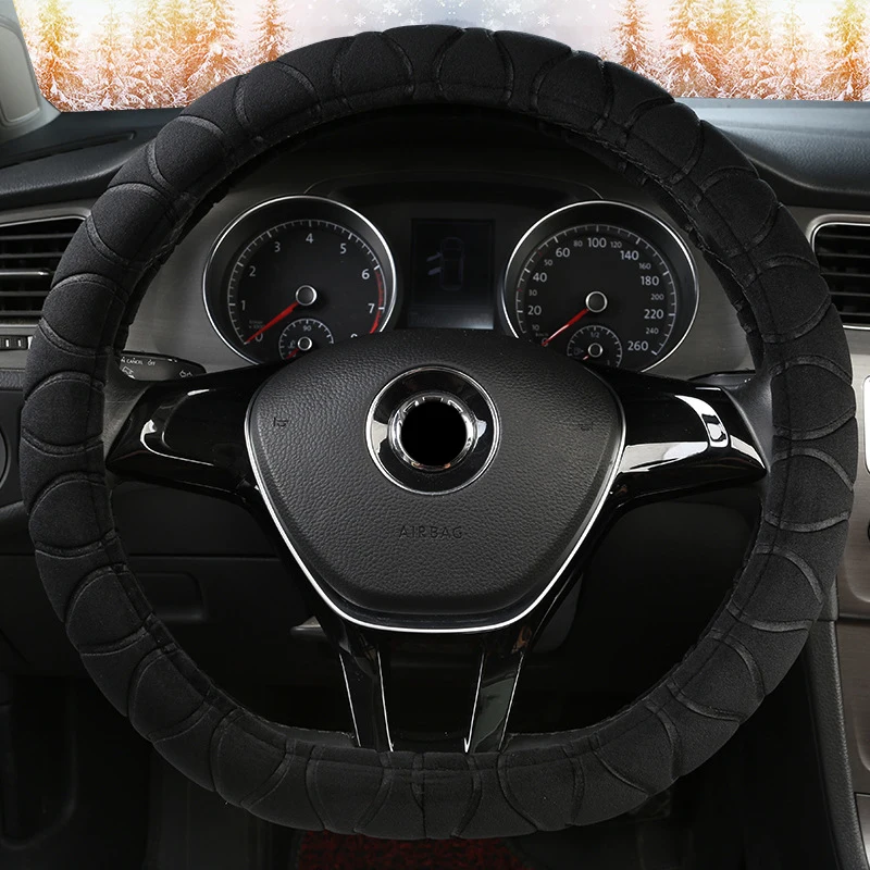 Auto D Shape Steering Wheel Cover Universal Soft Warm Braid On The Covers Handle Plush Set Car Protector For Volkswagen | Автомобили и