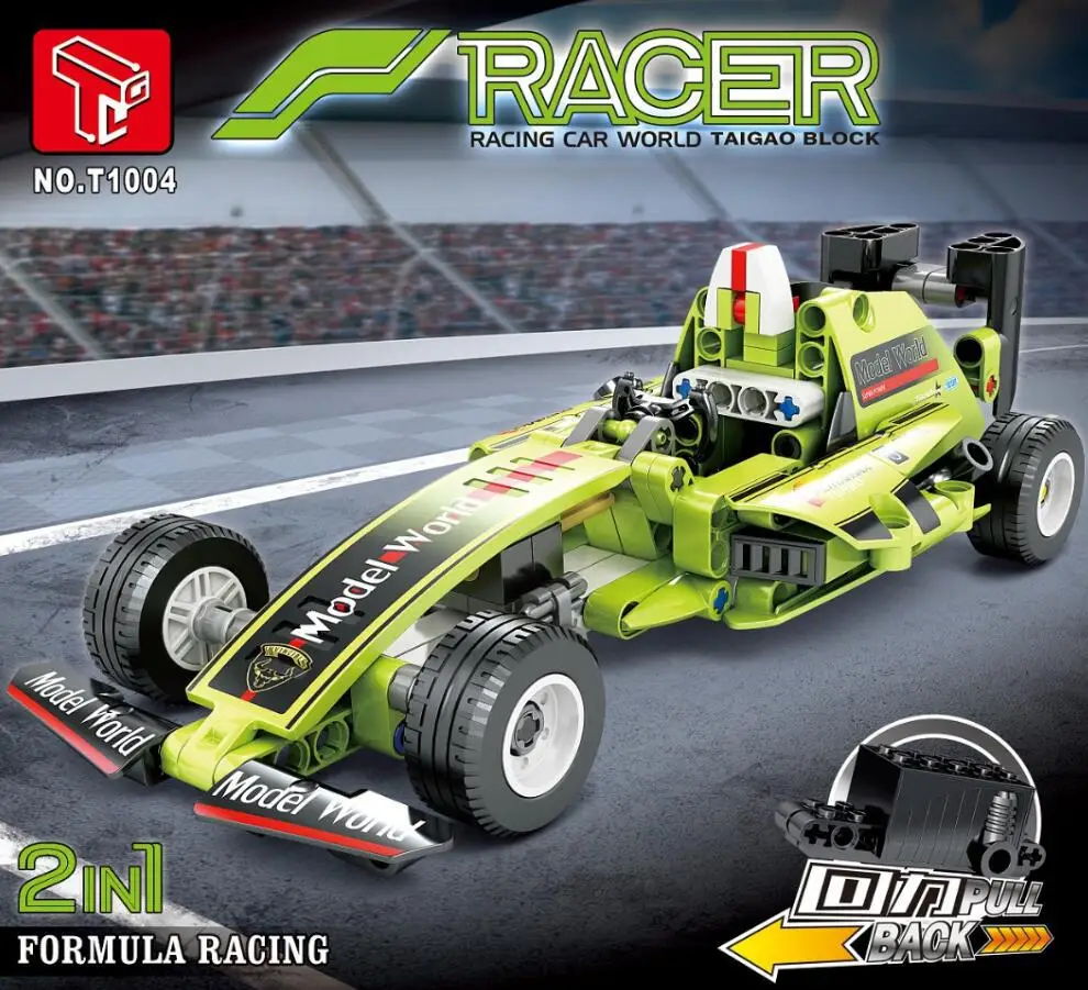 

T1004 Model Build Car Formula Racing Parts 226PCS Small Particle Building Blocks Racing Model Ornaments With Original Box