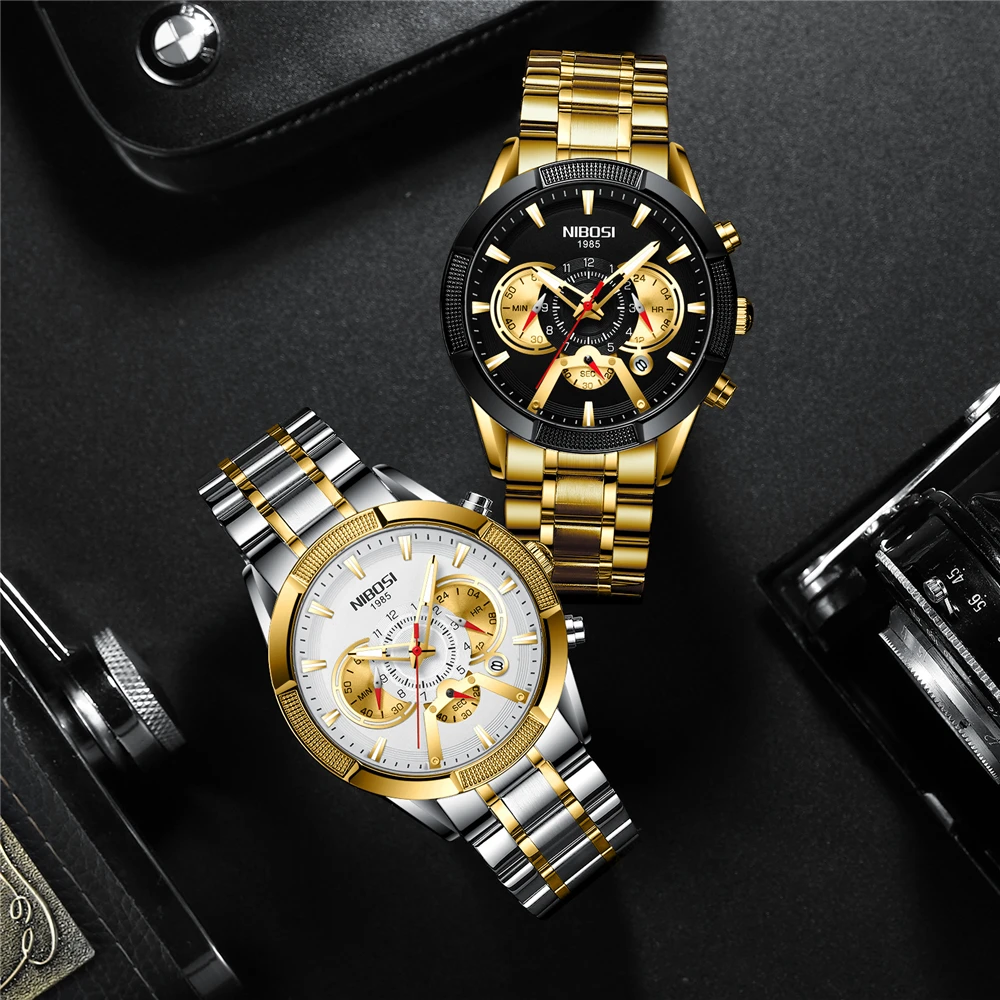 Relogio Masculino NIBOSI Мужские часы Роскошные с большим циферблатом автоматические