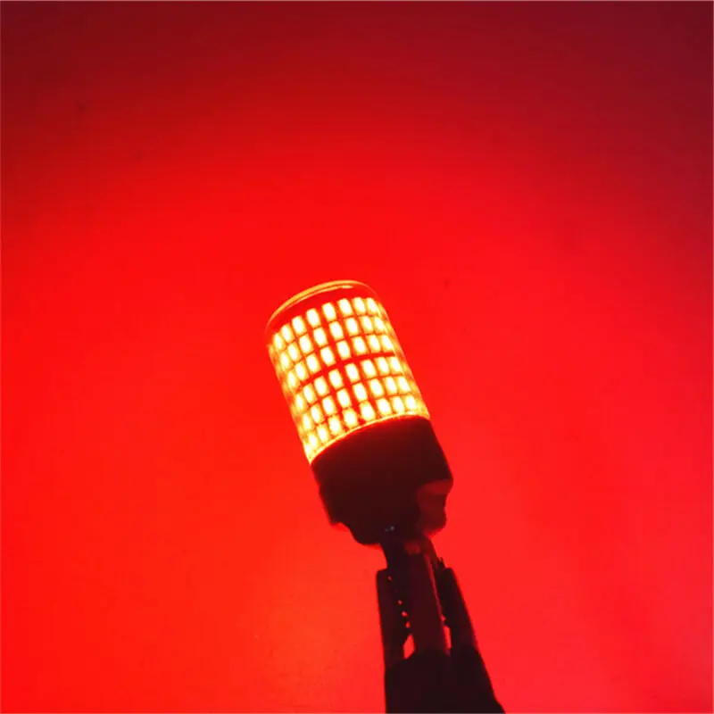 

2Pcs Light Bulb DC 12v-24v Flash Red Stop T20 7443 3014 144SMD Hot Sale