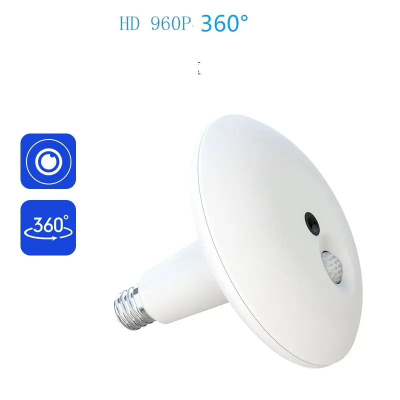 Wi Fi IP Камера смарт лампа светильник Беспроводной 1080P HD 360 градусов рыбий глаз