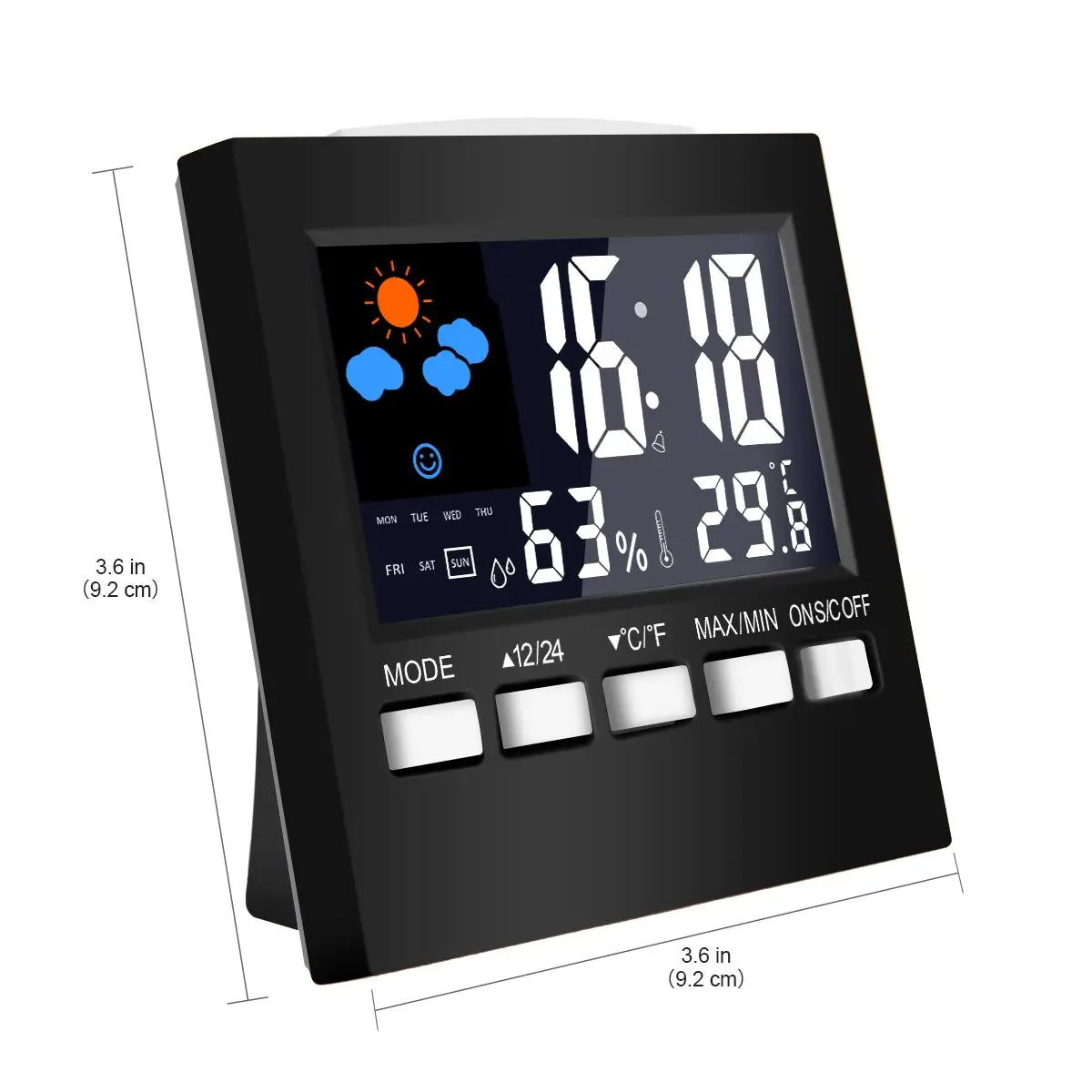 

LCD Temperature Hygrometer Digital Weather Station Alarm Clock Weather Forecast/Calender /Clocks/Humidity /Temperature/Time Read