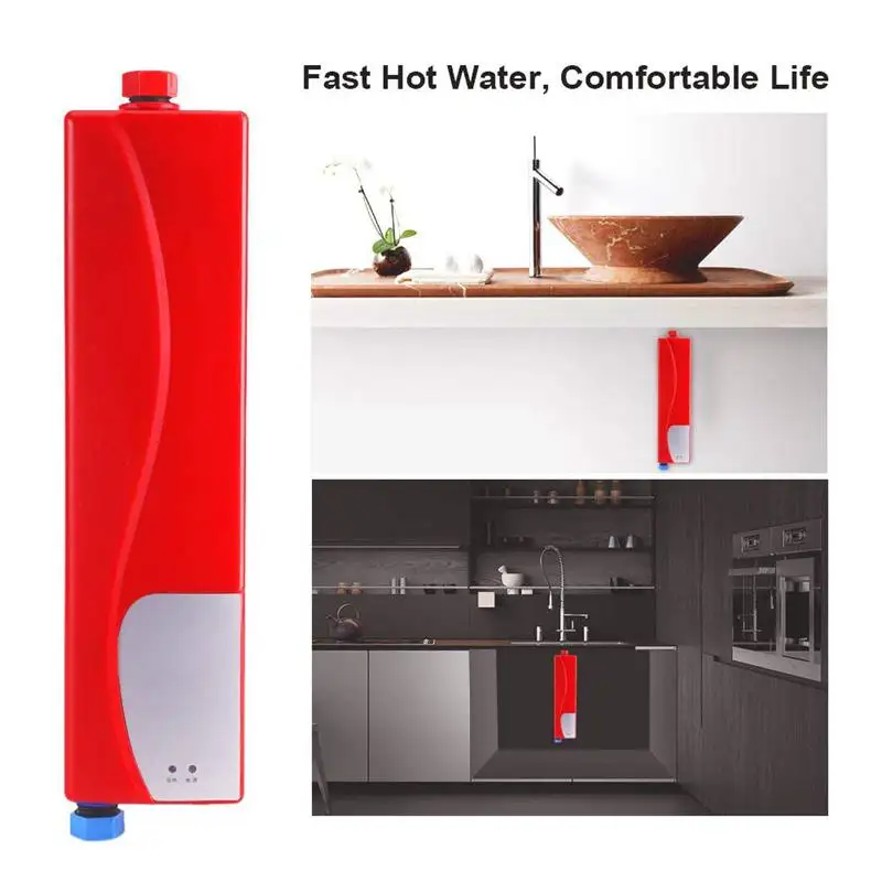 220V 3000W Instant Water Heater Mini Electric Tankless Hot Water Heating Parts Water Heater System For Bathroom Kitchen Use