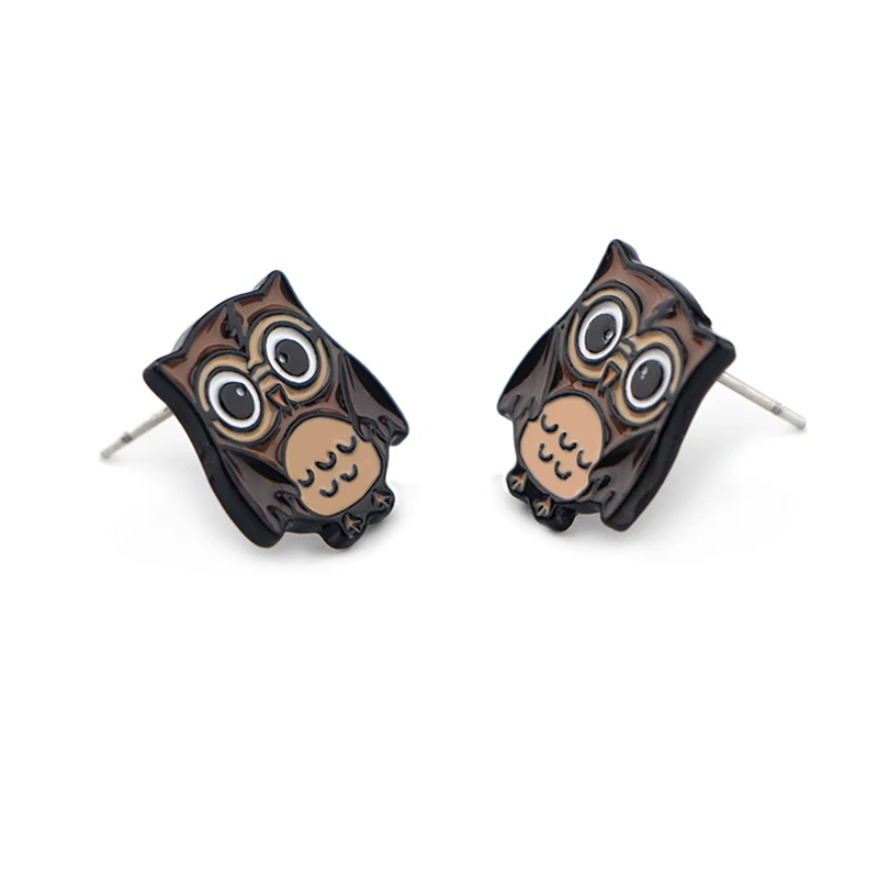 

K348 Wholesale 20 pairs/lot Owl Fashion Trend Earrings for Women Girl gift Stainless Steel Ear Pin Prevent allergies