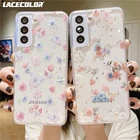 Модный Блестящий чехол с цветами для Xiaomi Redmi Note 10 9 8 Pro Max 9S 10S Poco M3 X3 NFC красивые Чехлы противоударный мягкий прозрачный чехол