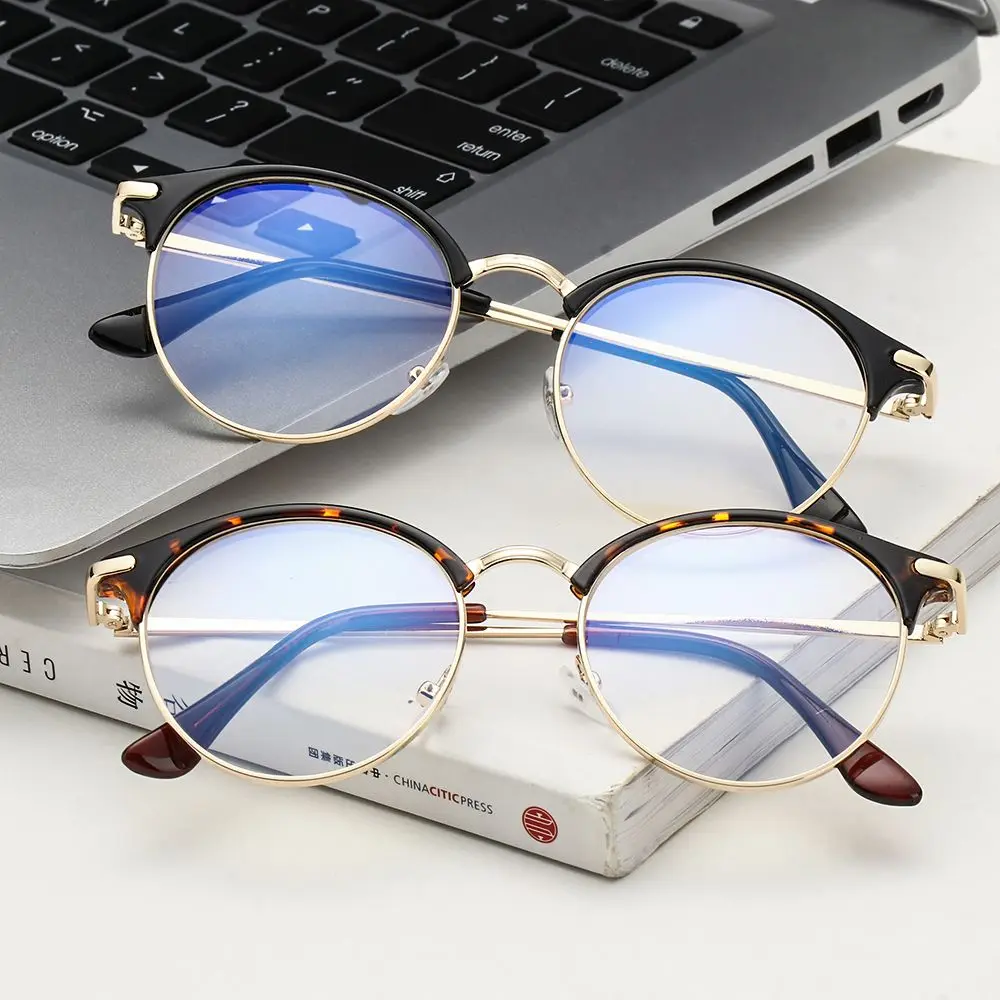 

Классические очки для близорукости с защитой от излучения HD оправа с круглой оправой винтажные металлические очки для офиса очки для компь...