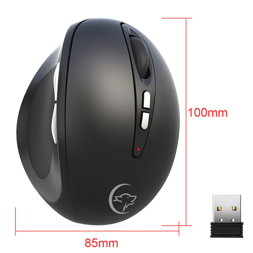 

YWYT Wireless Mouse G836 Vertical 2.4GHz 2400DPI with 7 Buttons Laptop Ergonomic Gaming Mouse for Office Games