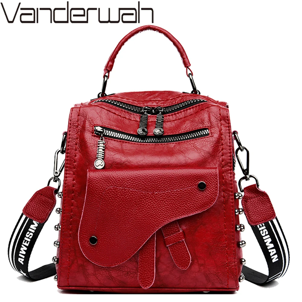 Многофункциональный маленький женский рюкзак кожаные ранцы для девочек