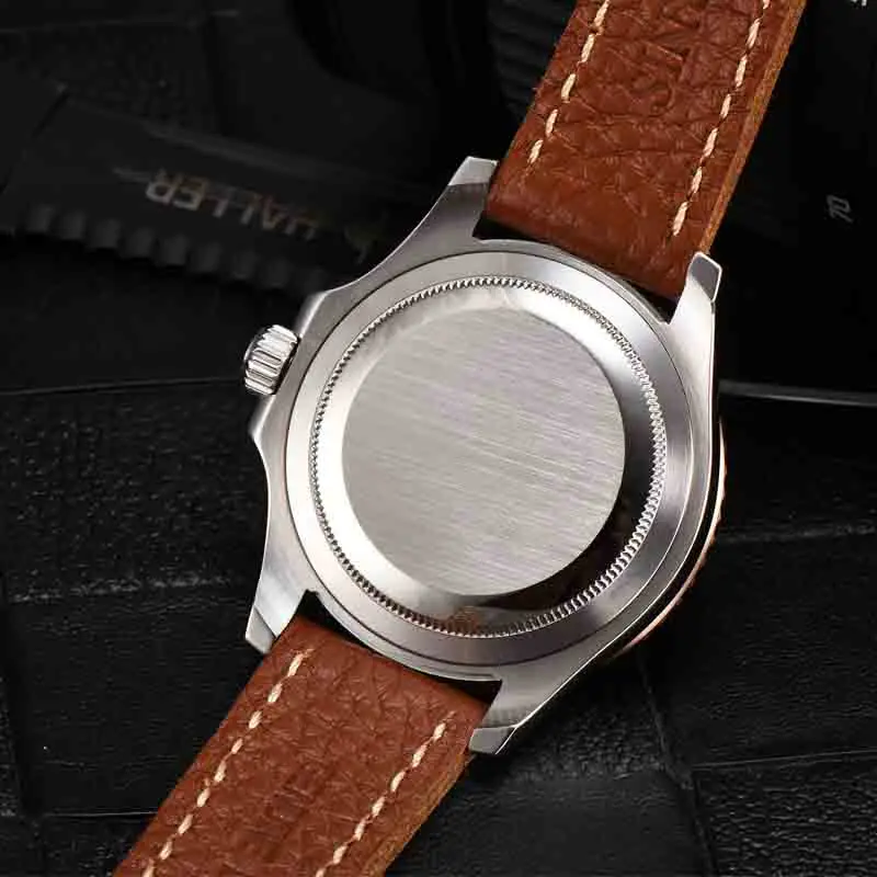 Мужские механические Автоматические часы Parnis 40 мм мужские Miyota 8215 с коричневым