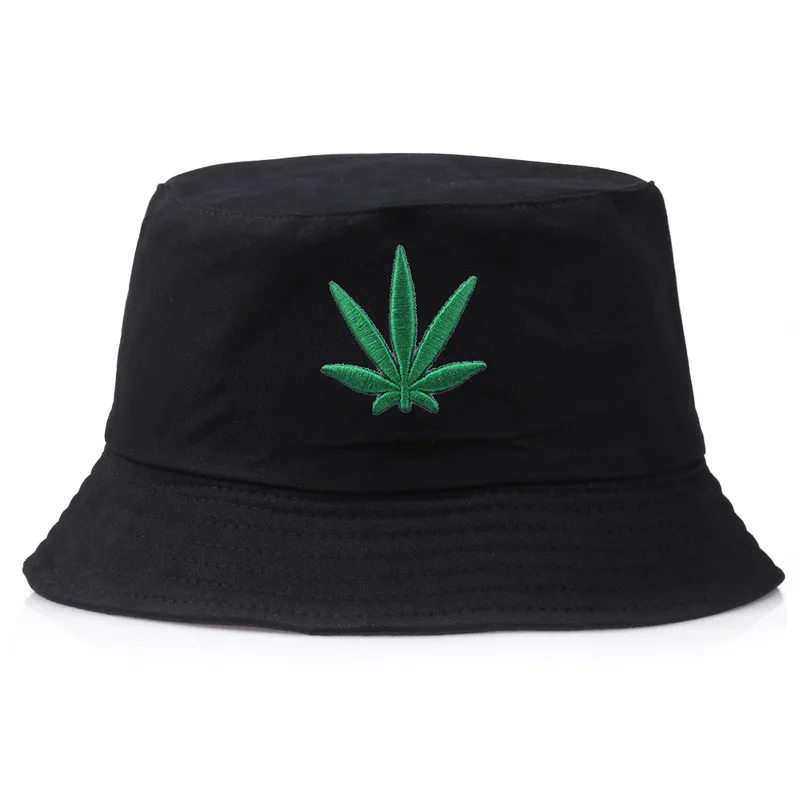 

Men Women Maple Leaf Bucket Hat Hip Hop Fisherman Panama Hats Embroidery Cotton Outdoor Summer Casual Swag Bob Visor Bucket Cap