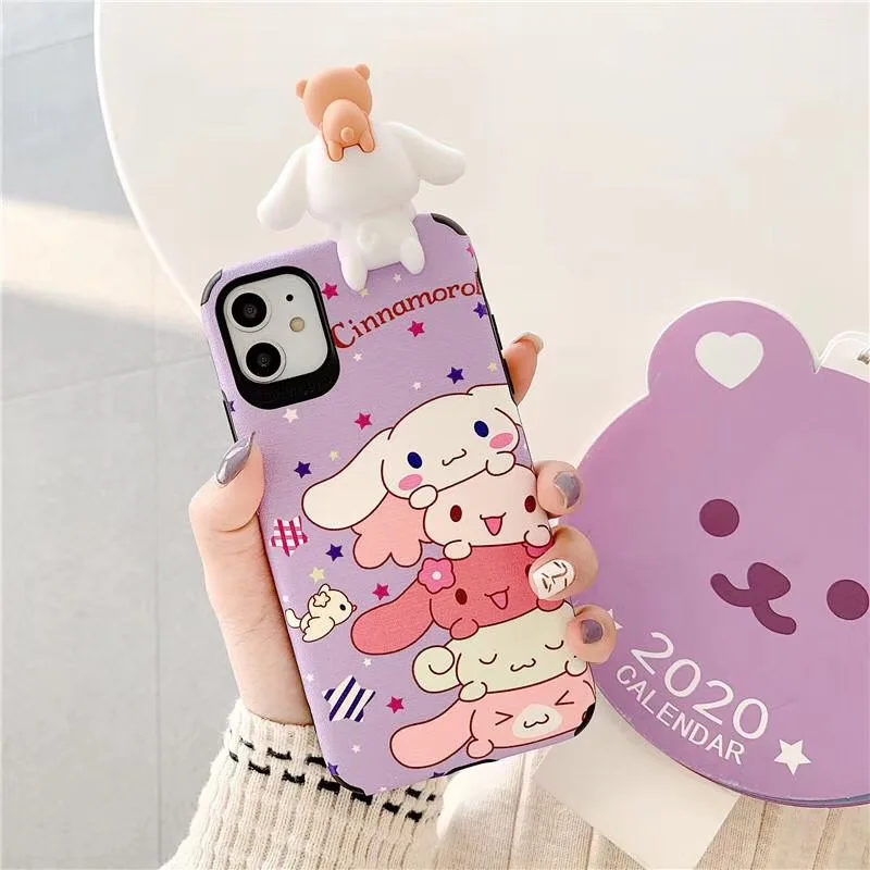 Милый мультяшный чехол-кукла Cinnamoroll с 3D тиснением для iphone 7 8 6 s plus 11 pro X XS Max Xr