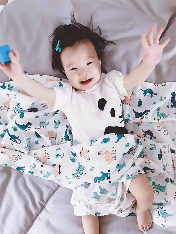 Soft Baby Blanket Bamboo Cotton Swaddle Muslin Wrap Infant Bedding | Мать и ребенок