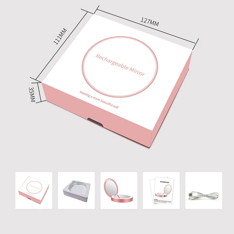 Компактное зеркало для макияжа со светодиодной подсветкой 3X nifier 3000 мАч Внешний