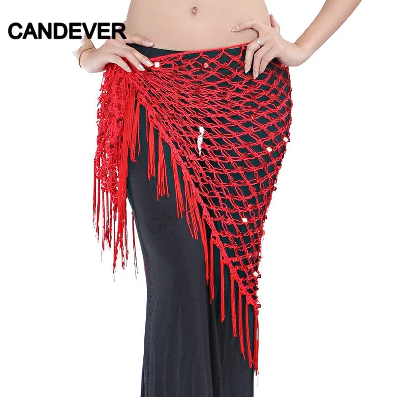 Женский сетчатый платок для танца живота треугольная шаль шифоновый пояс с