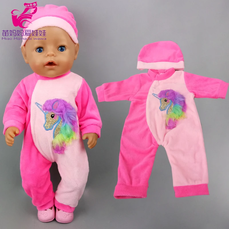 

Бархатные комбинезоны для девочек, Одежда для кукол 17 дюймов с единорогом, 18 дюймов