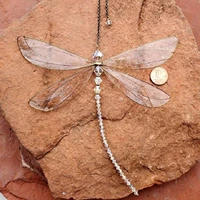 hanging dragonfly pendant hand painted crystal outdoor dragonfly ornament with 10 18cm4inch long wire with shinny beads