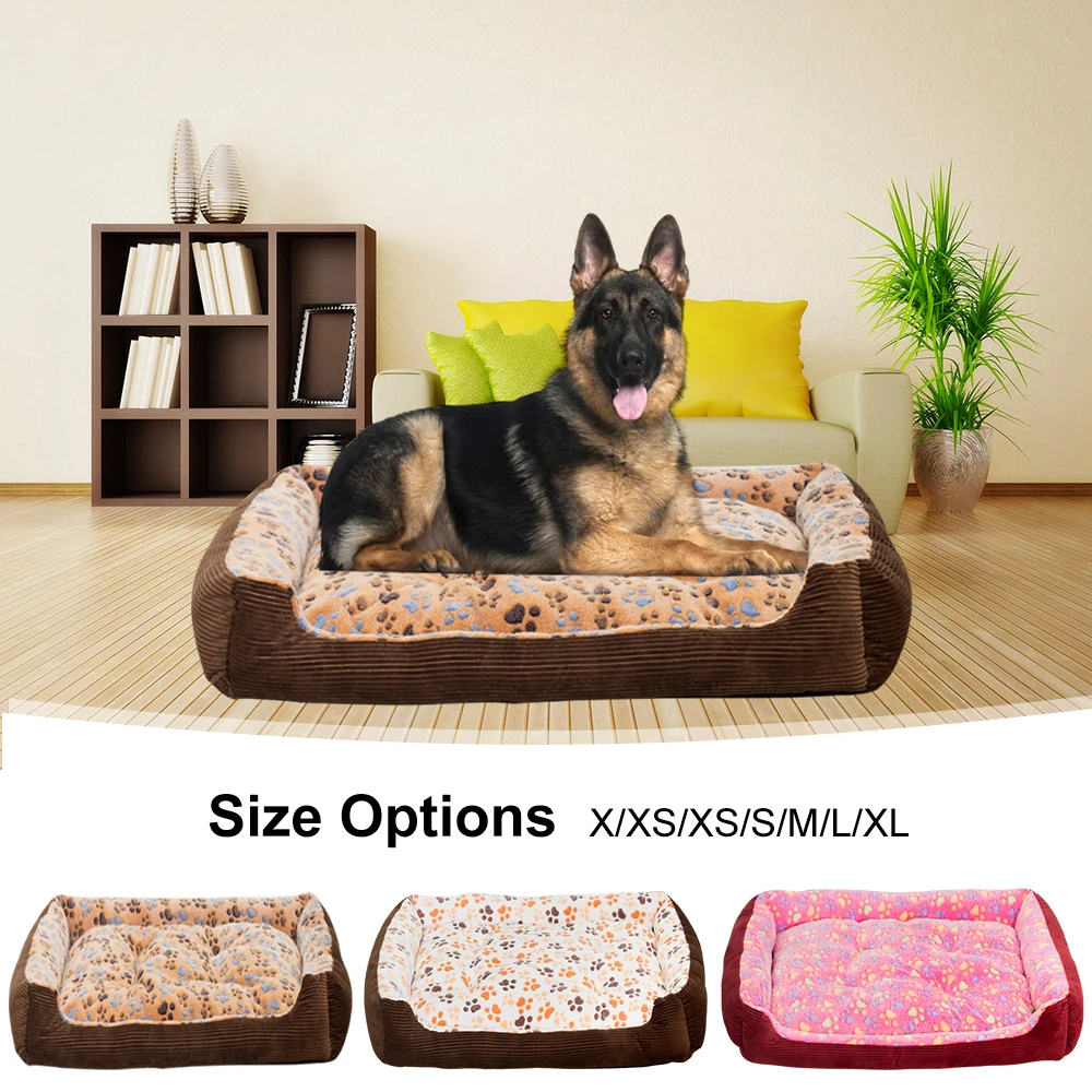 Домашний диван-кровать для собак мягкая флисовая теплая кровать кошек зимний
