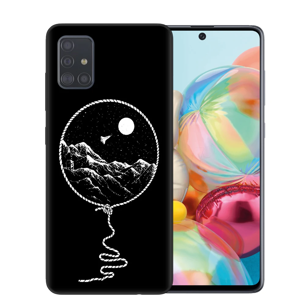 Черный силиконовый чехол для телефона Samsung S20 Ultra Plus A51 A71 A20 A30 A40 A50 A70 с изображением