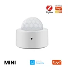 Беспроводной инфракрасный датчик движения Tuya Zigbee, минисветильник ный сенсор для умного дома, работает с концентратором Zigbee