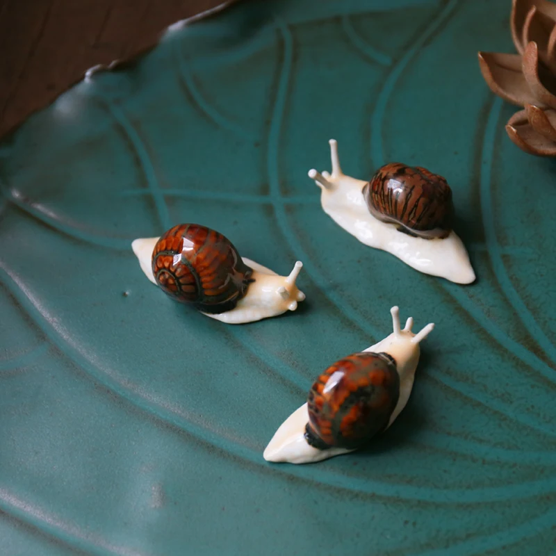 Домашний декор ручная работа керамическая имитация маленькая улитка чайная
