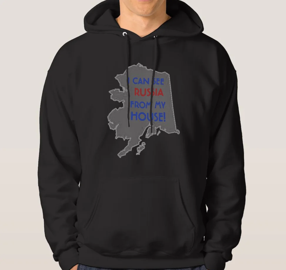 Я вижу Россию из своего дома. Забавная Аляска карта унисекс Толстовка | Мужская