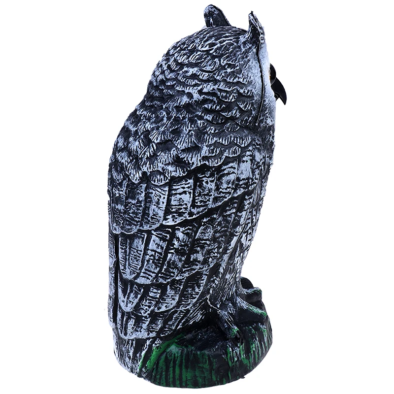 

1PC Large Realistic Owl Decoy With Rotating Head Bird/Pigeon Crow Scarer Scarecrow Simulation Plastic Protects Garden
