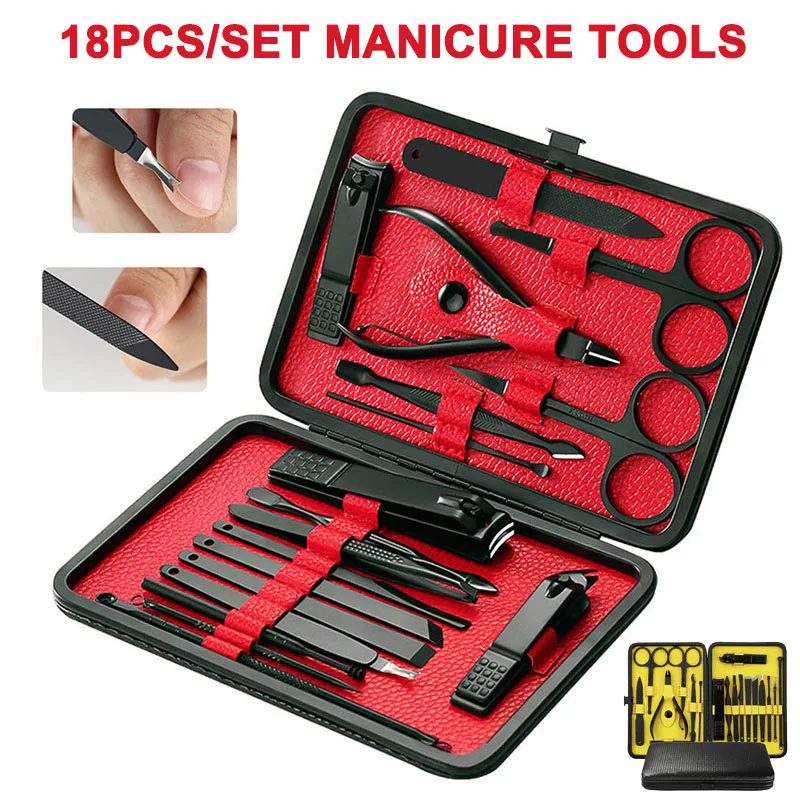 

Набор для педикюра, 18 шт./набор, комплект ножниц для маникюра ножницы для пальцев ног, инструменты для ухода за ногтями, идеальный подарок, ак...