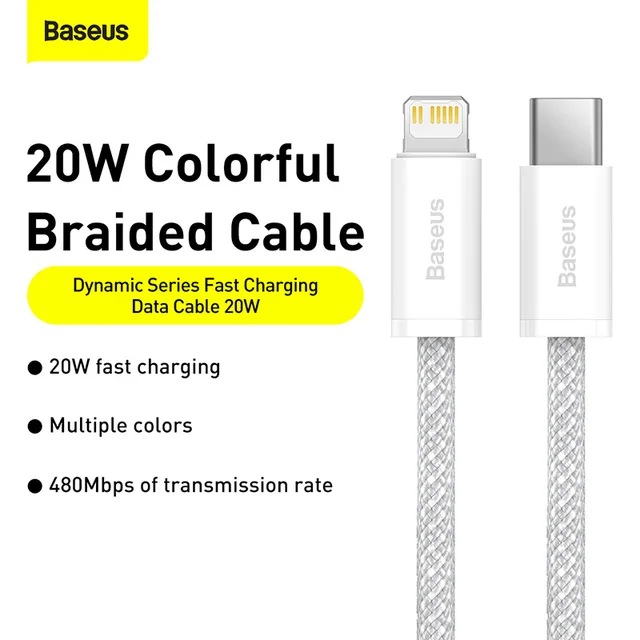 Baseus 20W PD USB Type C Cable for iPhone 13 12 Pro Xs Max Fast Charging Charger for MacBook iPad Pro Type-C USBC Data Wire Cord 3