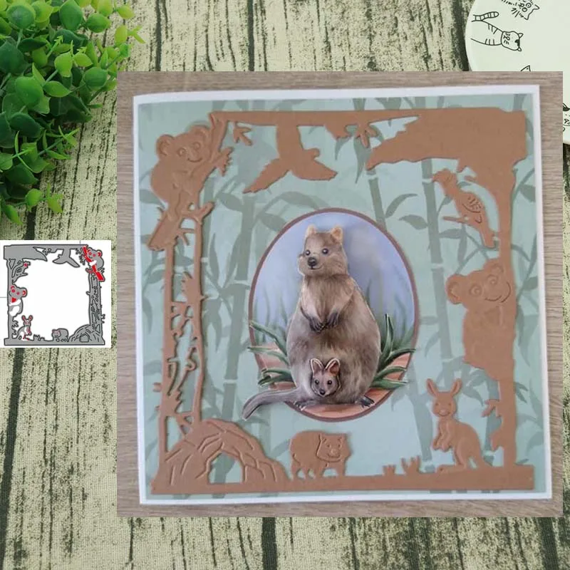 Металлические Вырубные штампы каркас коала вырезанные для скрапбукинга бумаги