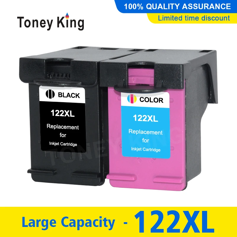

Toney king Новый 2 шт. совместимый чернильный картридж для HP 122 122XL CH561HE CH562HE для DeskJet 1050 / 2050 / 2050s / D1010 / 1510